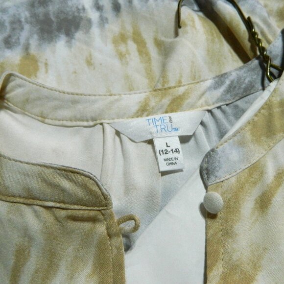 Time and Tru Women's Split Neck Sleeveless Dress, Sizes L Multicolor - Picture 5 of 6